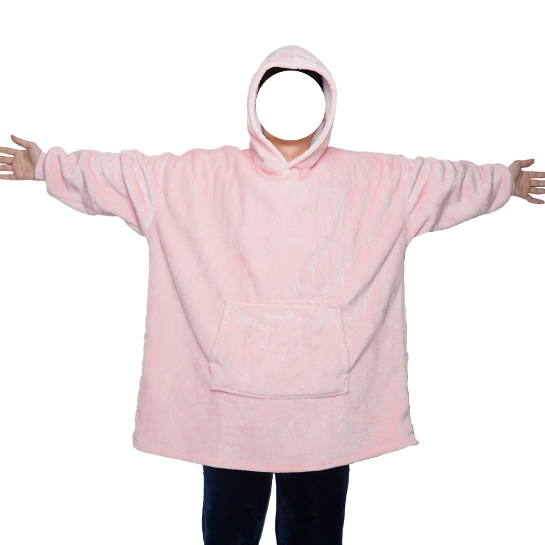 Decken-Hoodie aus Flanell mit Kapuze und Tasche – Einheitsgrösse