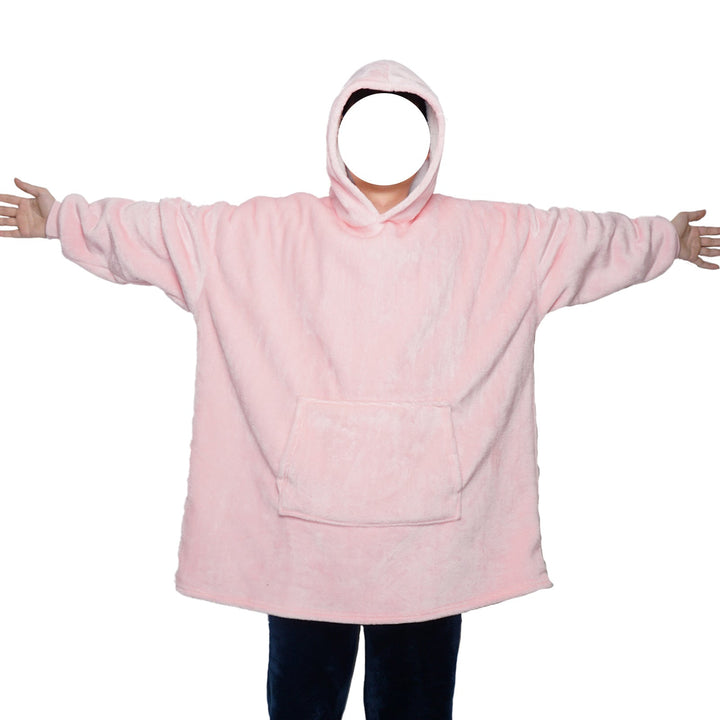Decken-Hoodie aus Flanell mit Kapuze und Tasche – Einheitsgrösse