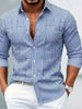Herren-Vintage-gestreiftes Langarm-Hemd mit eingetragenem Look
