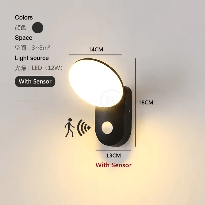 Intelligente LED-Wandleuchte mit Bewegungssensor