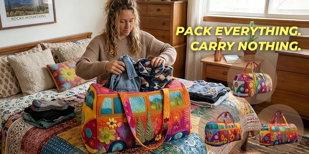 FloraVoyage – Gepolsterte Reisetasche mit Blumenmuster