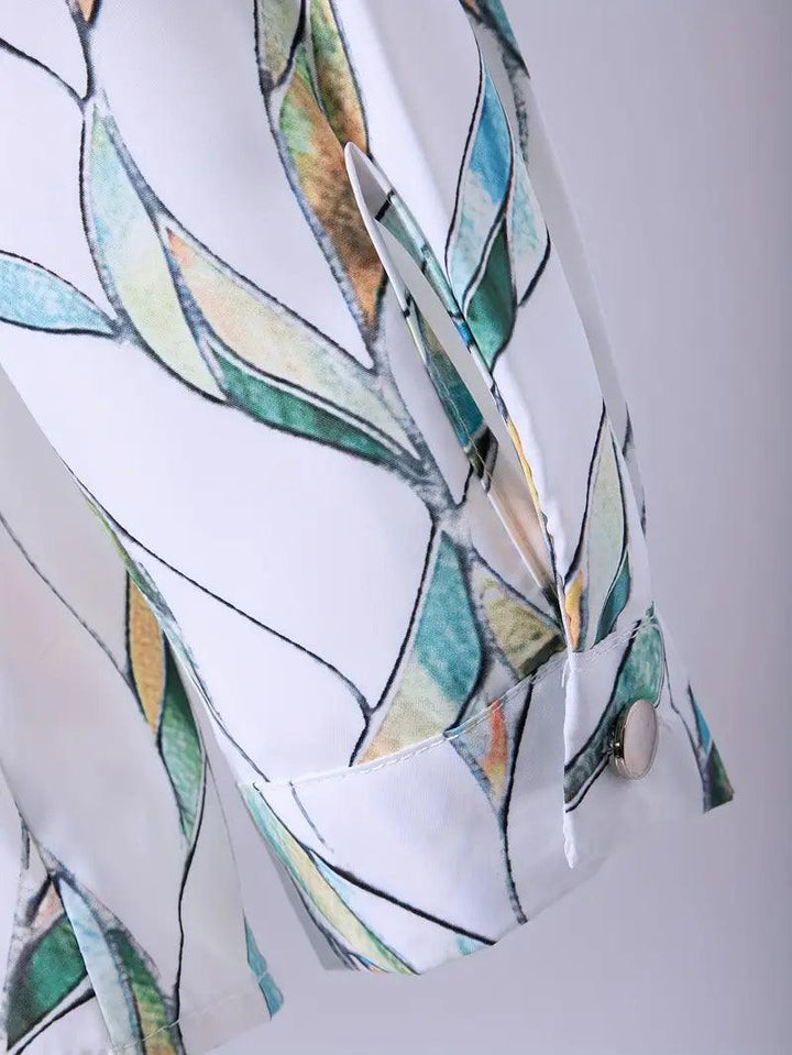 Trendige Damenbluse mit abstraktem Muster und Knopfleiste - Marlene