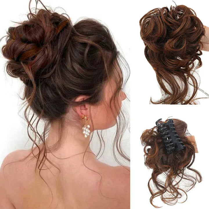 Lockiger Dutt – Clip-in-Haarteil mit Volumen und natürlichem Look