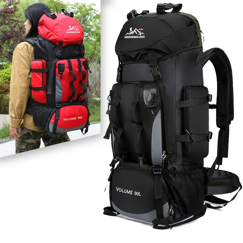 Wasserdichter 90L Camping- und Wanderrucksack