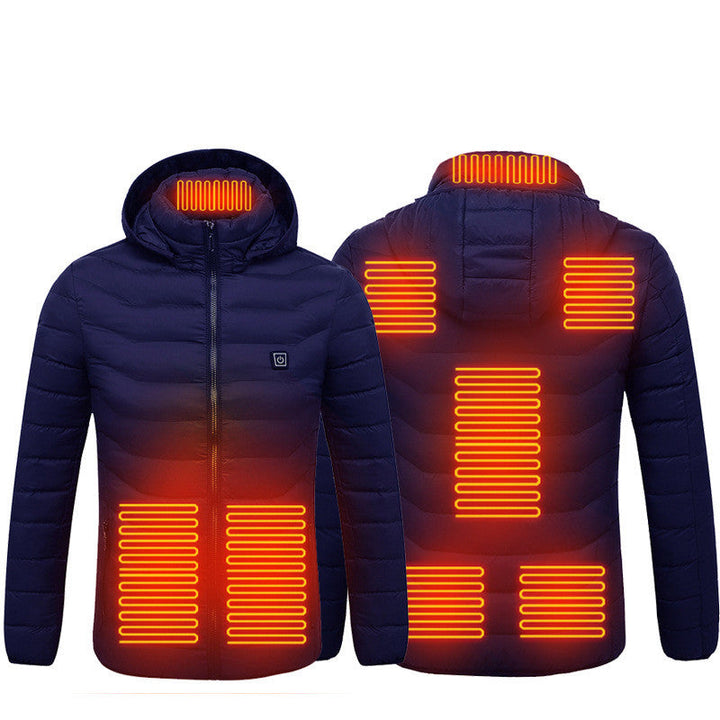 Leichte beheizte Herrenjacke mit Kapuze und 8 Wärmezonen