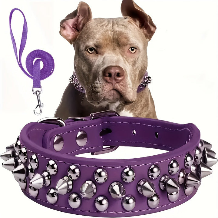 Verstellbares Hundehalsband mit Spikes - Robust und Sicher für Große Hunde
