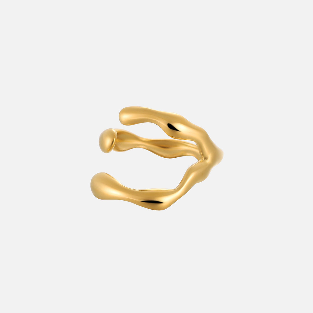 Drift – verstellbarer offener Ring – organisches Wellendesign