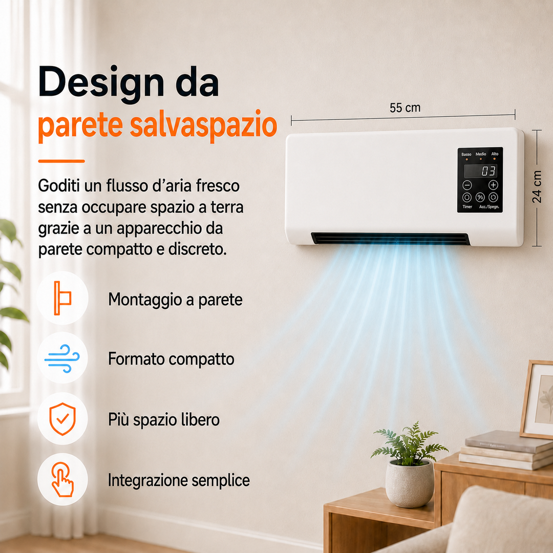 Kompakter Wandventilator – Tragbare Kühlung mit Fernbedienung