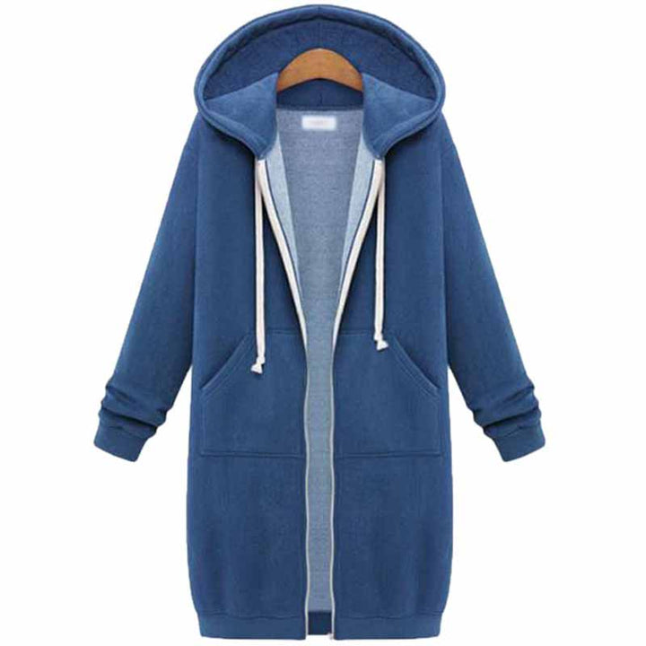 Lässige lange Damen-Strickjacke - CozyZip