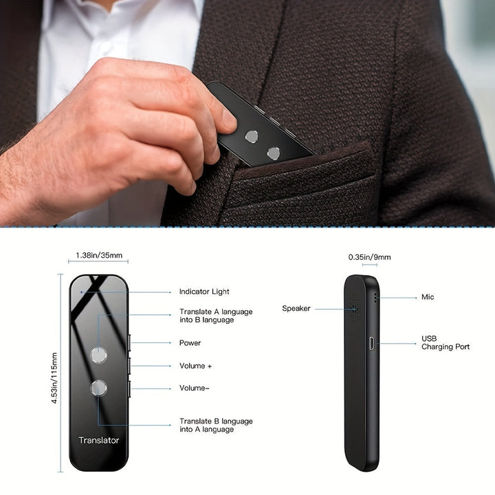 Tragbarer Bidirektionaler Sprachübersetzer – USB-aufladbar mit integriertem WLAN