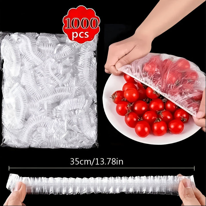 1000 elastische Einweg-Lebensmittelabdeckungen, PE-Schalen- und Tellerabdeckungen 35 cm