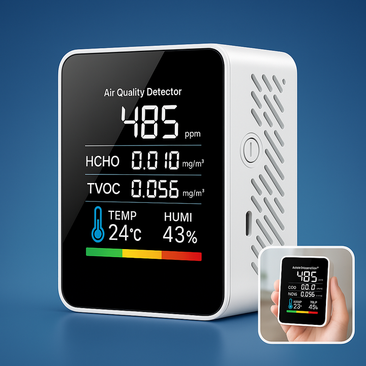 AirSense Pro CO2 Kohlendioxidmonitor Luftqualitätsdetektor | Echtzeit -Warnungen - Luftqualitätsmonitor - für saubere Luft