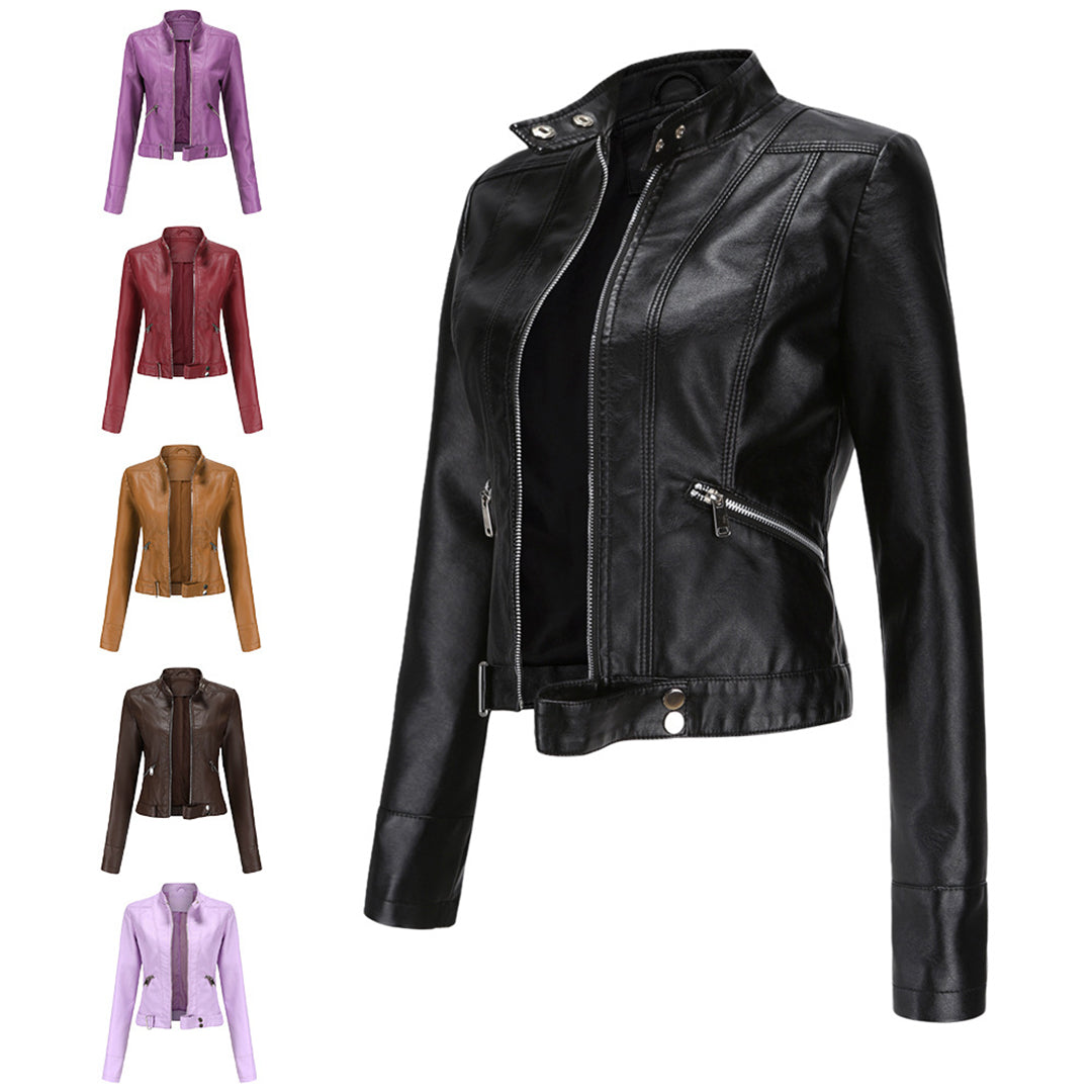 Klassische Damen-Lederjacke mit zeitlosem Stil