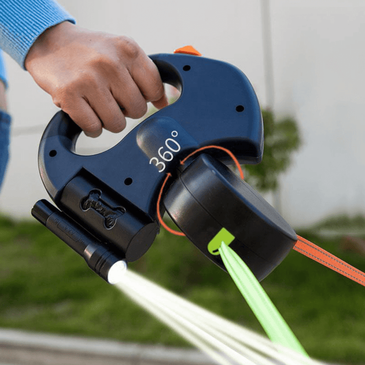 DoubleDog - Verwicklungsfreie Doppel-Hundeleine mit Taschenlampe