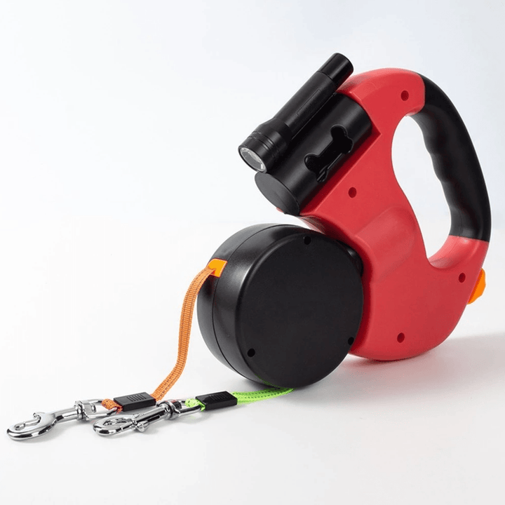 DoubleDog - Verwicklungsfreie Doppel-Hundeleine mit Taschenlampe