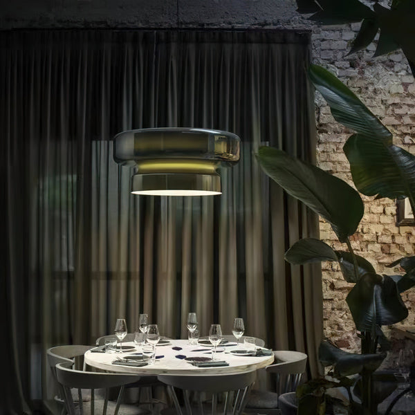 Einzigartige mundgeblasene Glas-Hängeleuchte