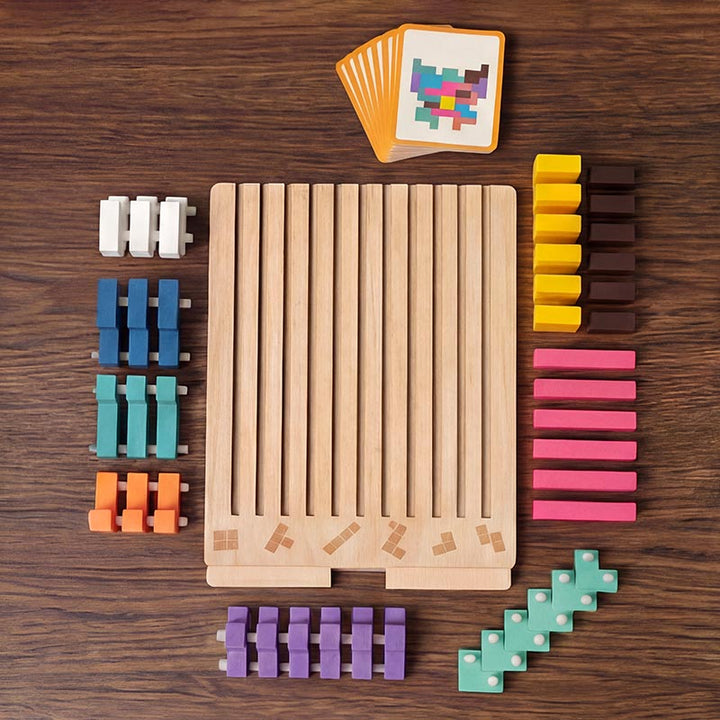 Holz-Tetris-Puzzlespiel - Gehirnrätsel, das mit Ihrem Kind mitwächst
