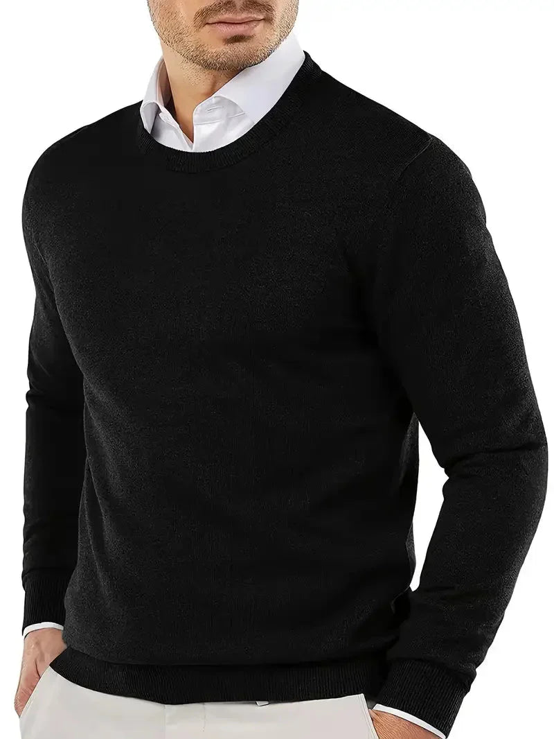 Oliver Strickpullover Herren mit Rundhals aus Baumwollmischung