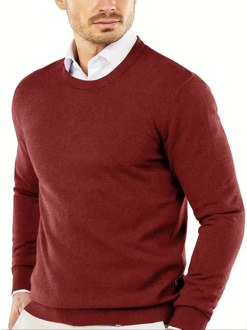 Oliver Strickpullover Herren mit Rundhals aus Baumwollmischung