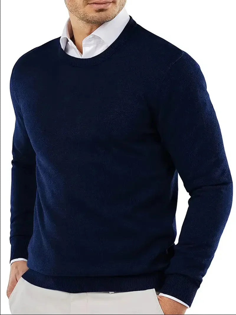 Oliver Strickpullover Herren mit Rundhals aus Baumwollmischung