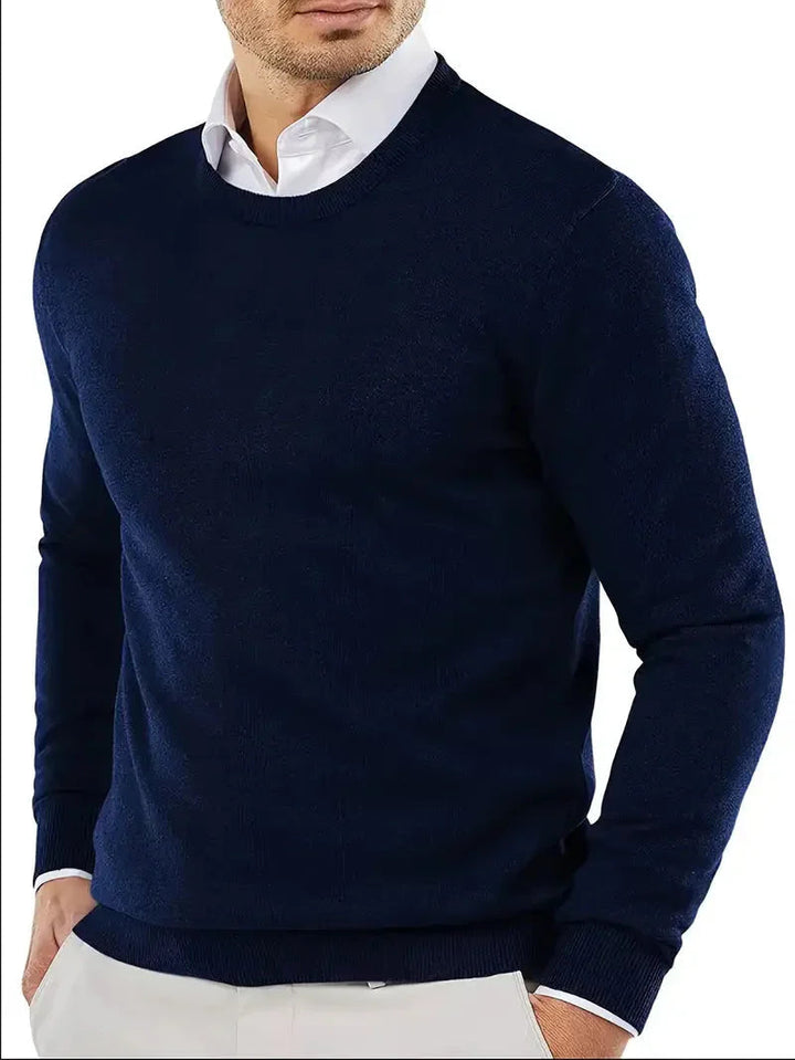 Oliver Strickpullover Herren mit Rundhals aus Baumwollmischung
