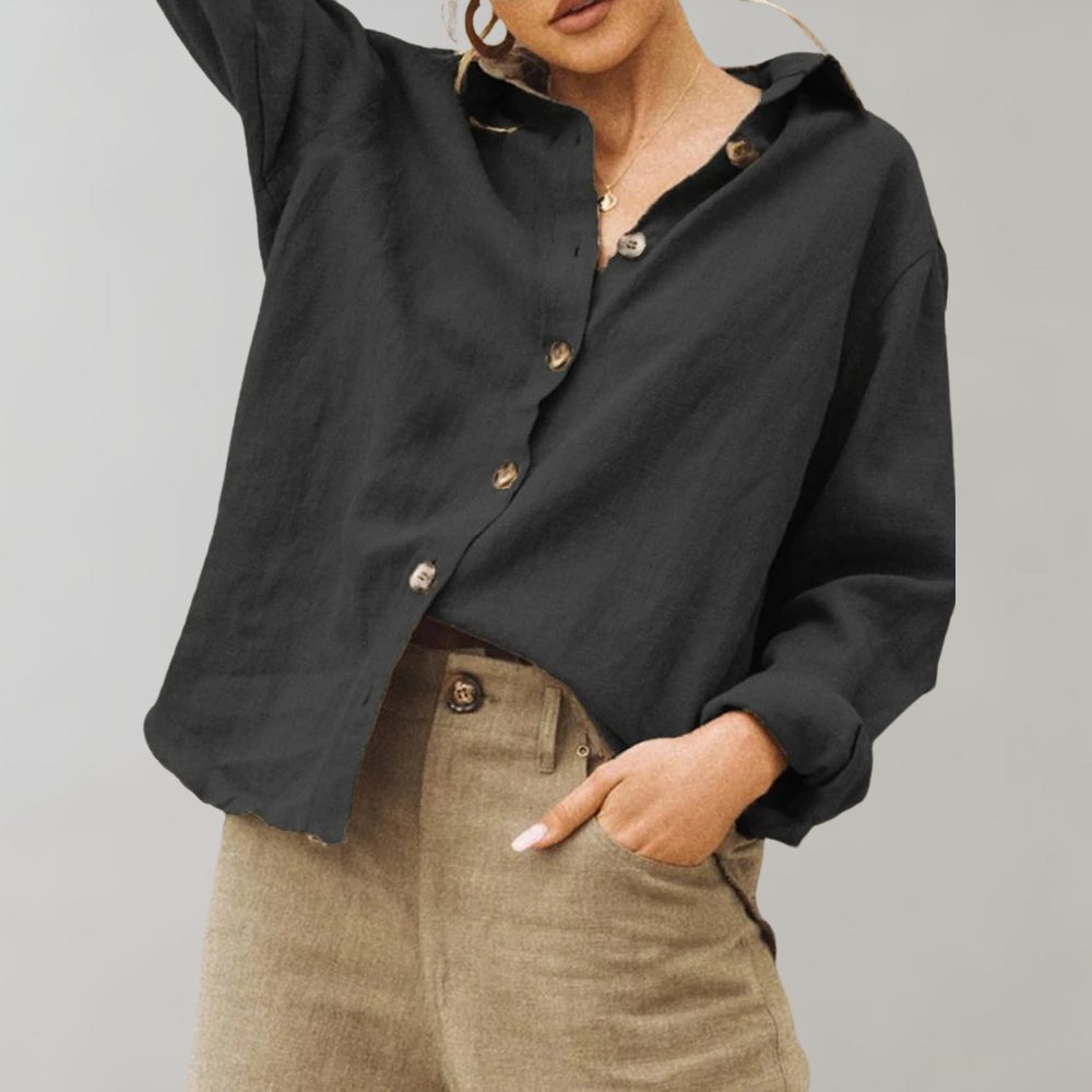 Vintage Leinenbluse für Damen