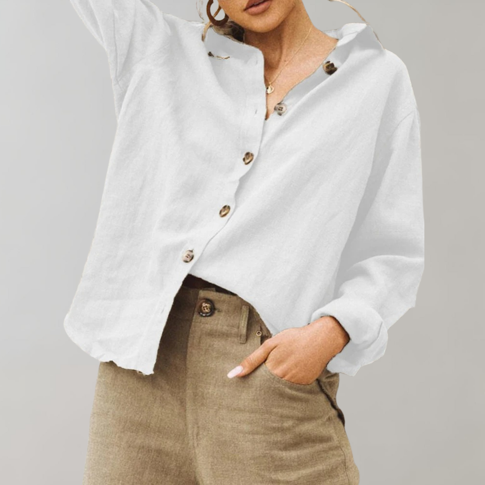 Vintage Leinenbluse für Damen