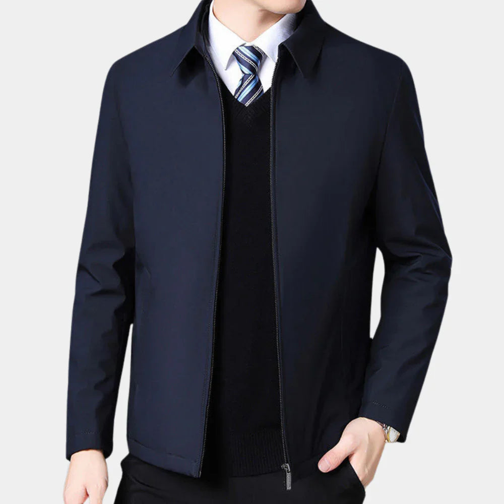 Herren Herbstjacke mit Reißverschluss und klassischem Kragen