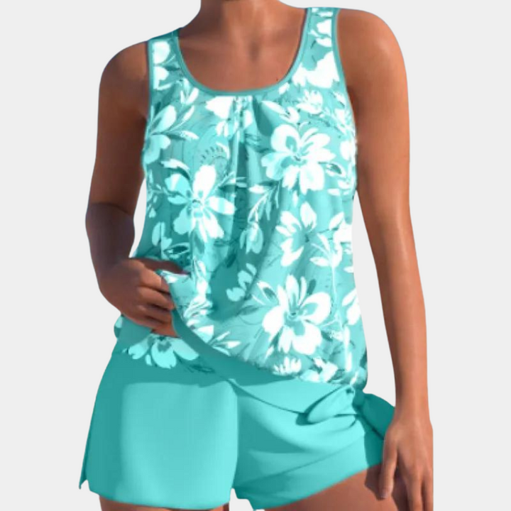 Badeanzug mit integriertem Shorts und verspieltem Print