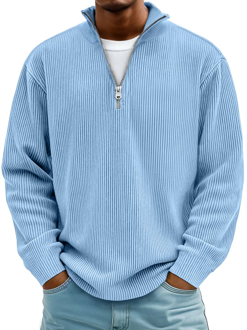Half-Zip-Pullover mit lockerer Passform und strapazierfähigem Strick