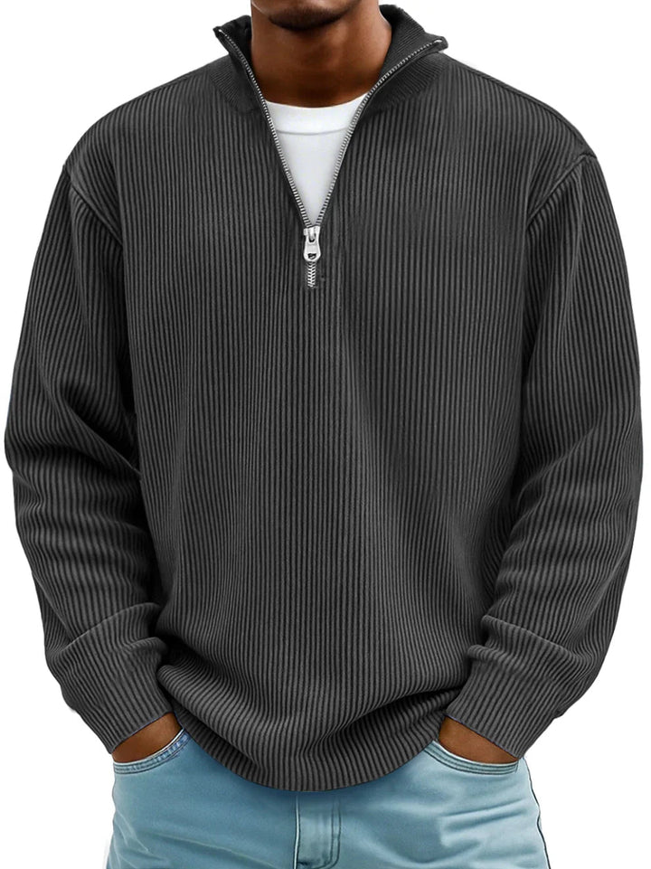 Half-Zip-Pullover mit lockerer Passform und strapazierfähigem Strick