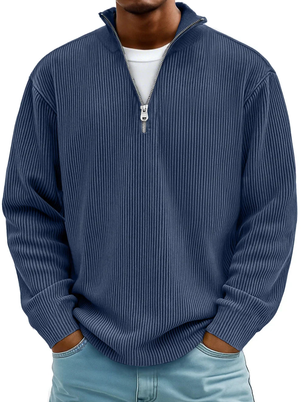 Half-Zip-Pullover mit lockerer Passform und strapazierfähigem Strick