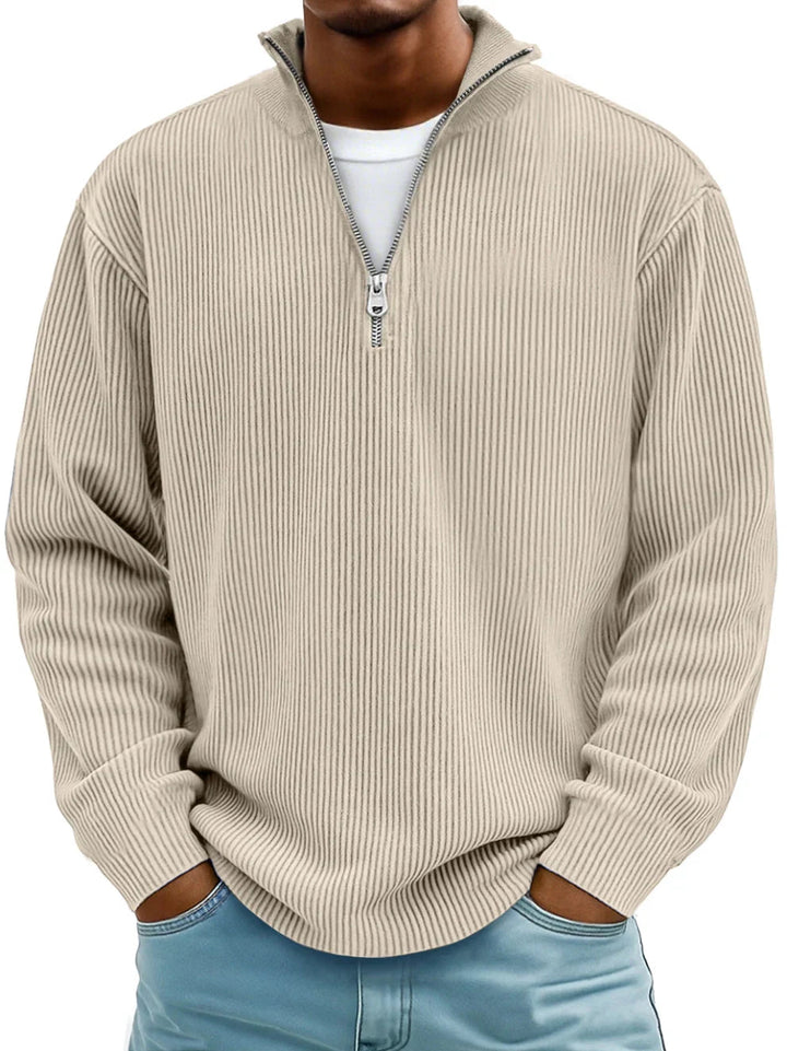 Half-Zip-Pullover mit lockerer Passform und strapazierfähigem Strick