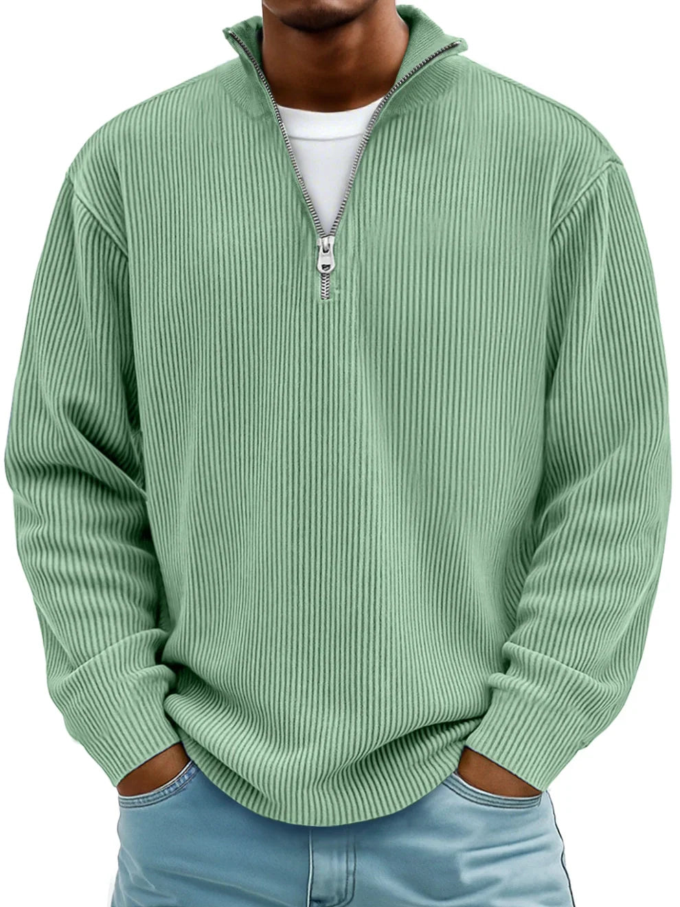 Half-Zip-Pullover mit lockerer Passform und strapazierfähigem Strick