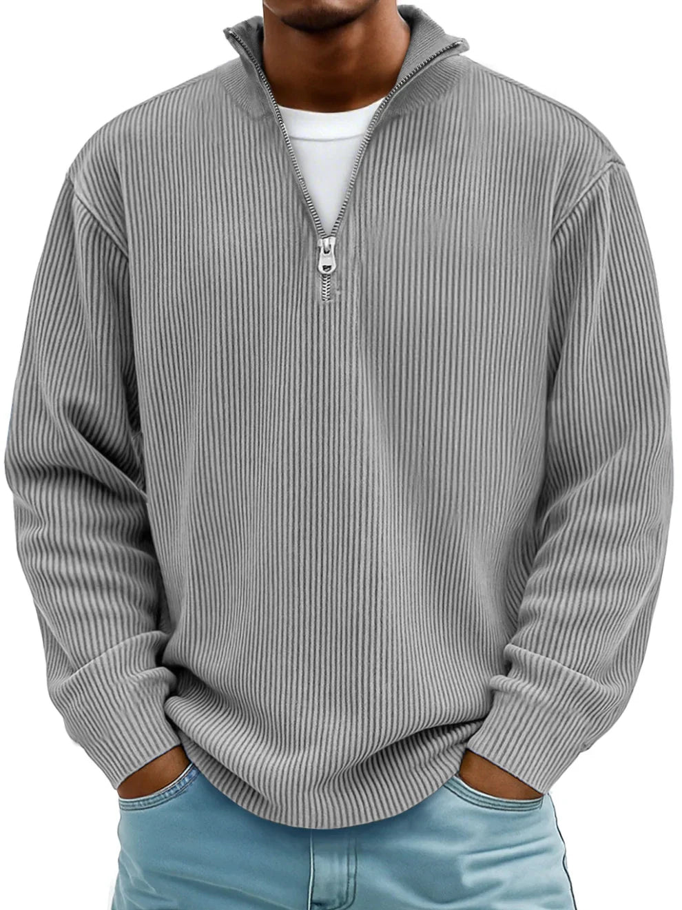Half-Zip-Pullover mit lockerer Passform und strapazierfähigem Strick