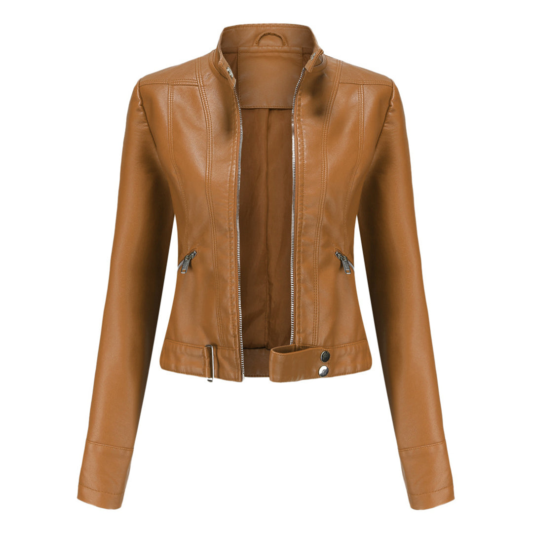 Klassische Damen-Lederjacke mit zeitlosem Stil