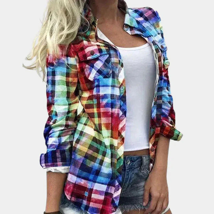 Damenbluse mit zeitlosem Karo-Design
