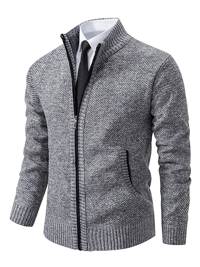 Herren-Cardigan mit Reißverschluss | Warm und bequem, normale Passform