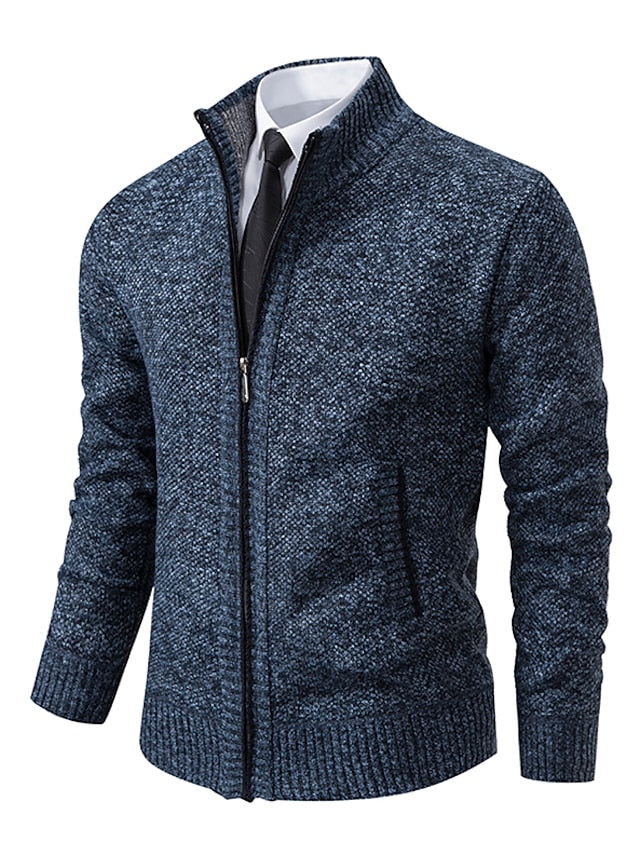 Herren-Cardigan mit Reißverschluss | Warm und bequem, normale Passform