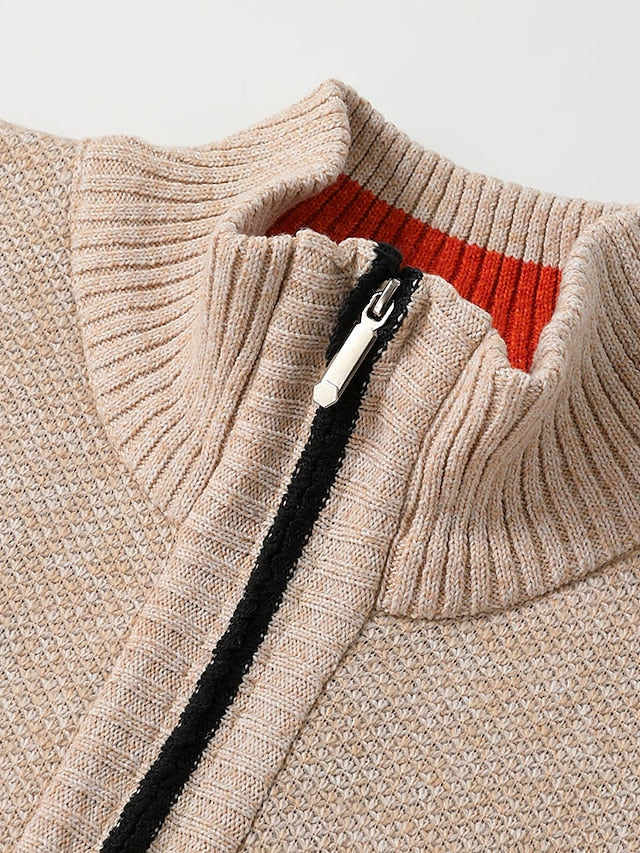 Herren-Cardigan mit Reißverschluss | Warm und bequem, normale Passform
