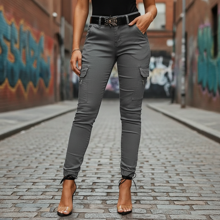 Cargo-Jeans mit elastischem Bund - Regina