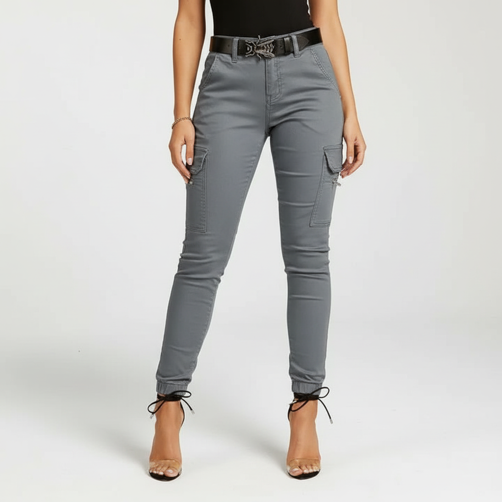 Cargo-Jeans mit elastischem Bund - Regina