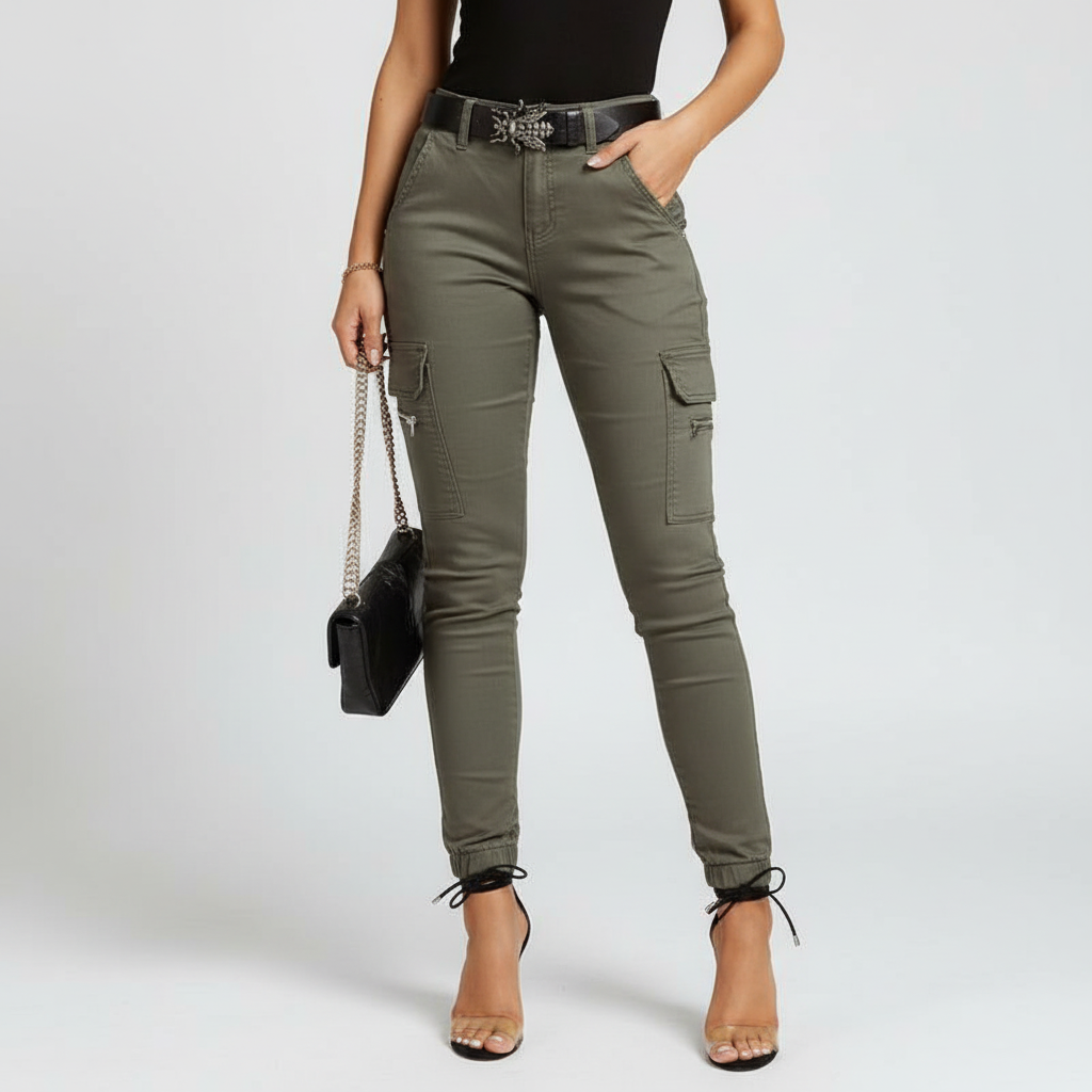 Cargo-Jeans mit elastischem Bund - Regina