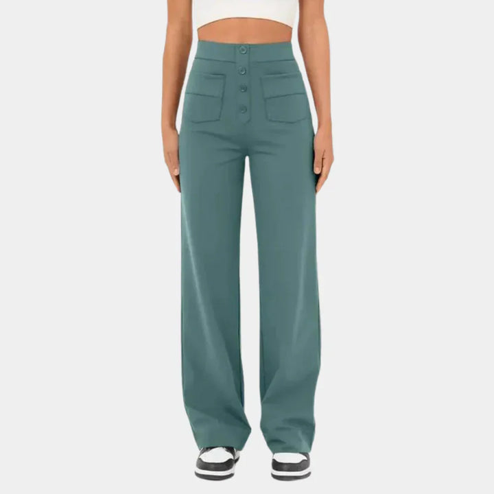 Hoch taillierte Straight-Leg-Hose für Damen
