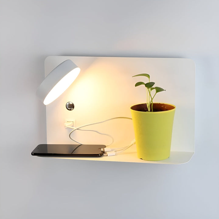 LED-Wandlampe mit USB-Ladeanschluss und Schalter - GlowPort