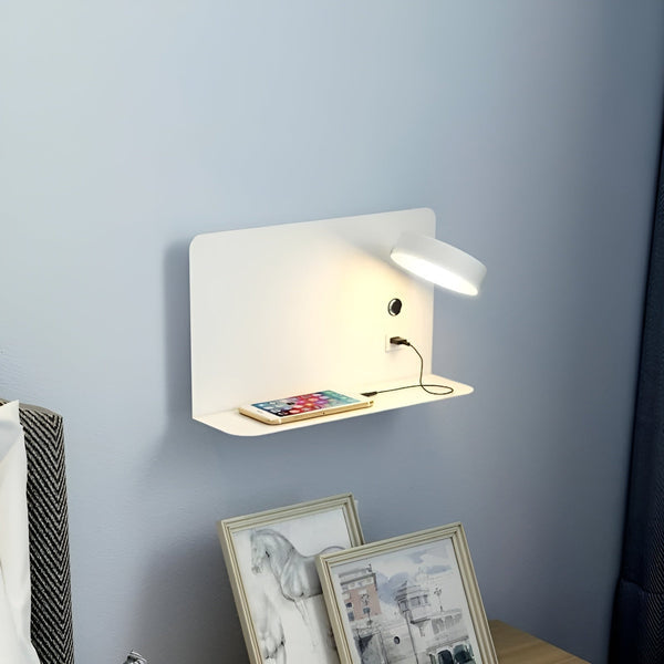 LED-Wandlampe mit USB-Ladeanschluss und Schalter - GlowPort