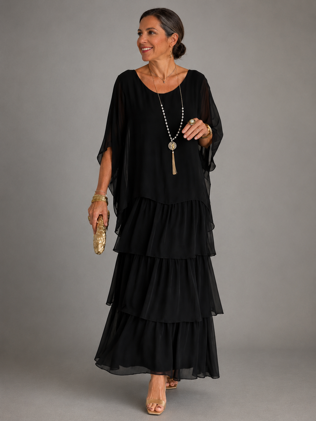 Elegantes, fliessendes Maxikleid