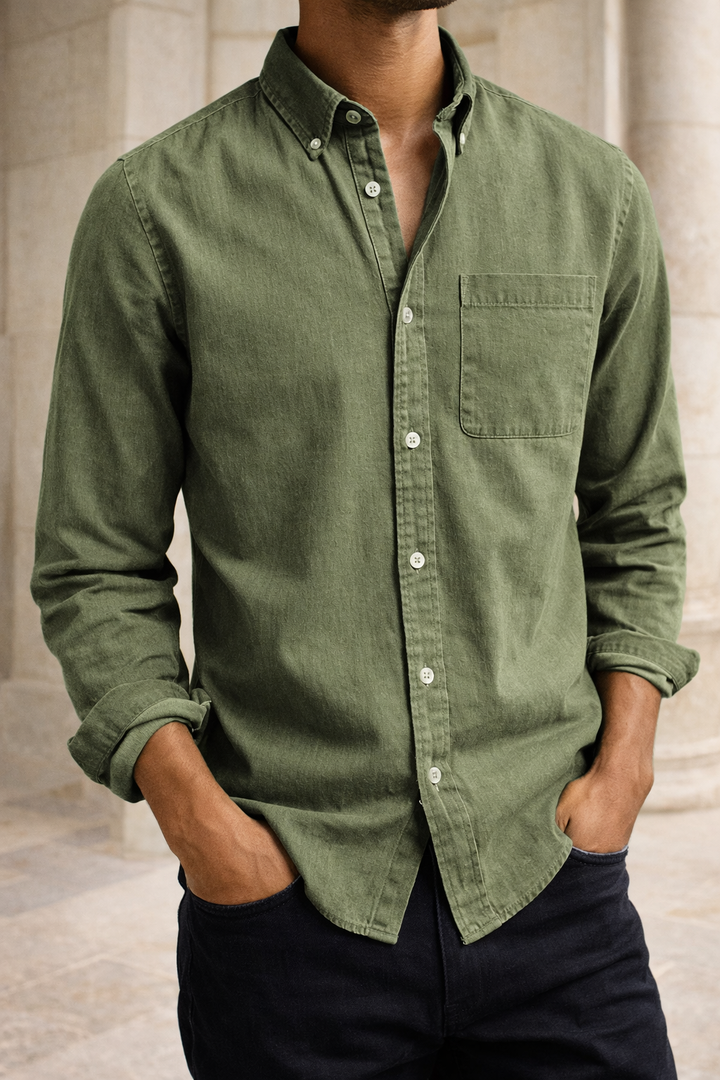 Herren-Baumwollhemd mit Knopfleiste für den lässig-eleganten Alltagslook