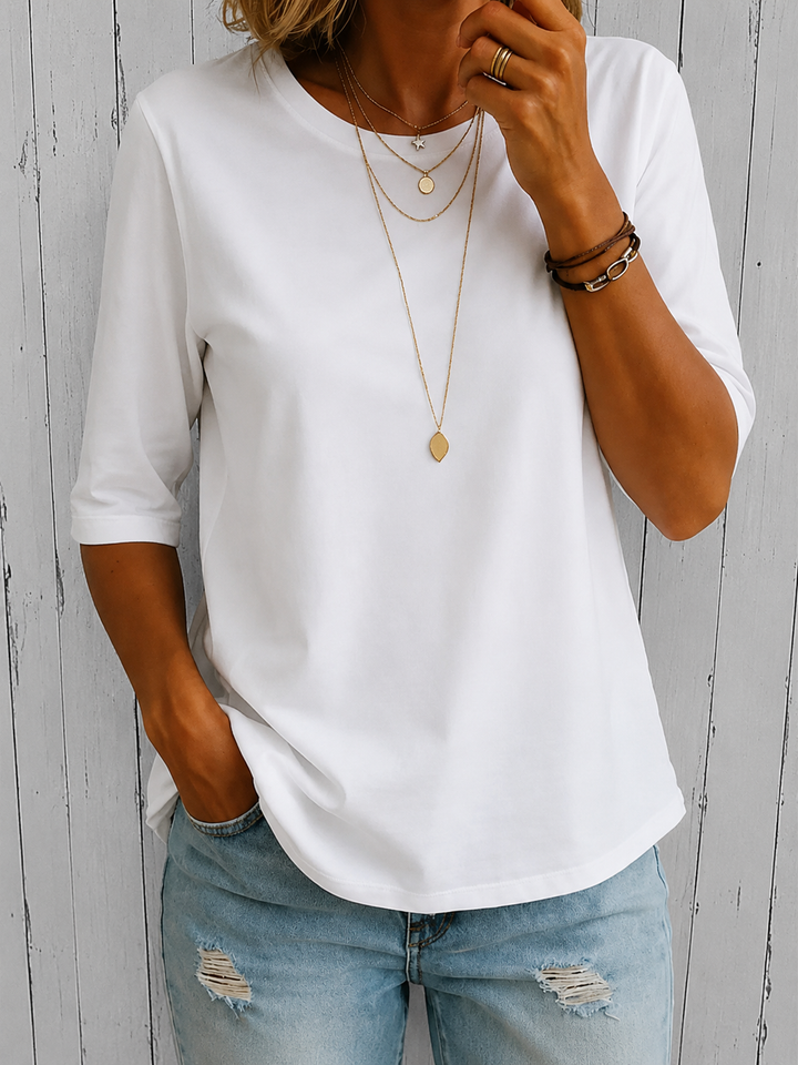 Lockeres Alltags-Halbarm-T-Shirt für Damen