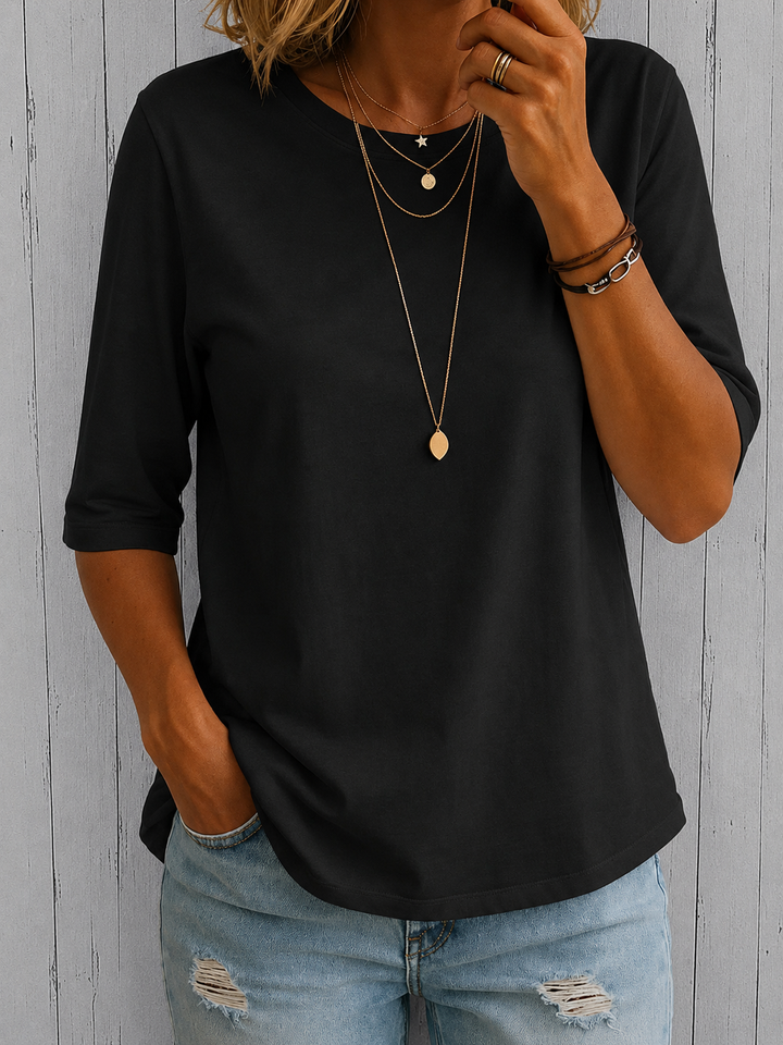 Lockeres Alltags-Halbarm-T-Shirt für Damen